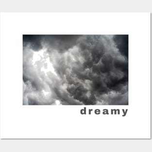 Dreamy Clouds Aesthetic Black and White Posters and Art